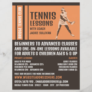 Pro Tennis Player, Tennisunterricht/Klassenwerbung Flyer