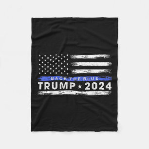 Pro Trump 2024 Back The Blue Thin Blue Line Fleecedecke