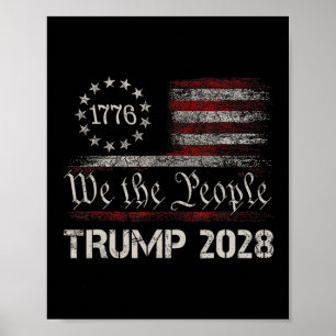 Pro Trump 2028 Präsident America Us Flag Retro 4. Poster