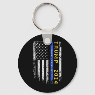 Pro Trump 47 2024 Back The Blue Thin Blue Line Ame Schlüsselanhänger