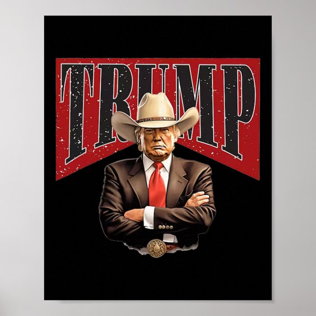 Pro Trump Cowboy Poster (Vorne)