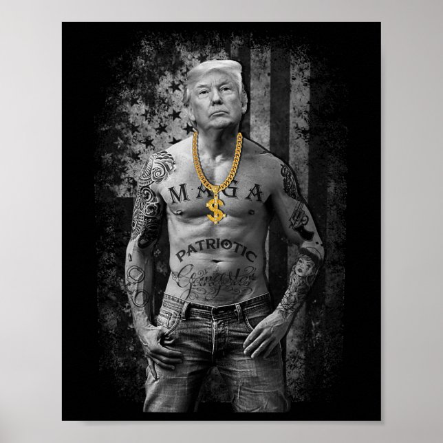 Pro Trump Patriotic Gangster - Antiliberale Republ Poster (Vorne)
