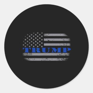 Pro Trump Politische Amerikanische Flagge T-Shirt Runder Aufkleber