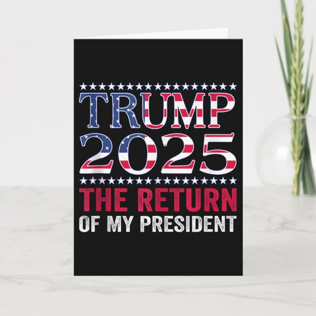 Pro Trump T-Shirt 2024 Die Rückkehr meines Präside Karte (Vorderseite)