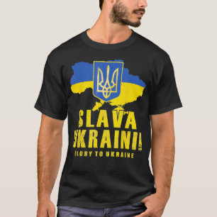 Pro Ukraine Slava Ukraini Ruhm zur Ukraine Emblem T-Shirt