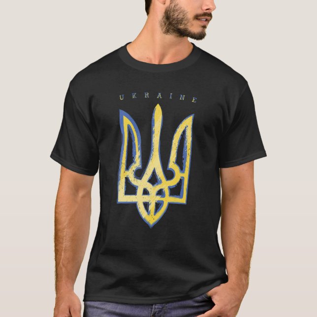 Pro Ukraine Support Flag Symbol ukrainischer Präsi T-Shirt (Vorderseite)