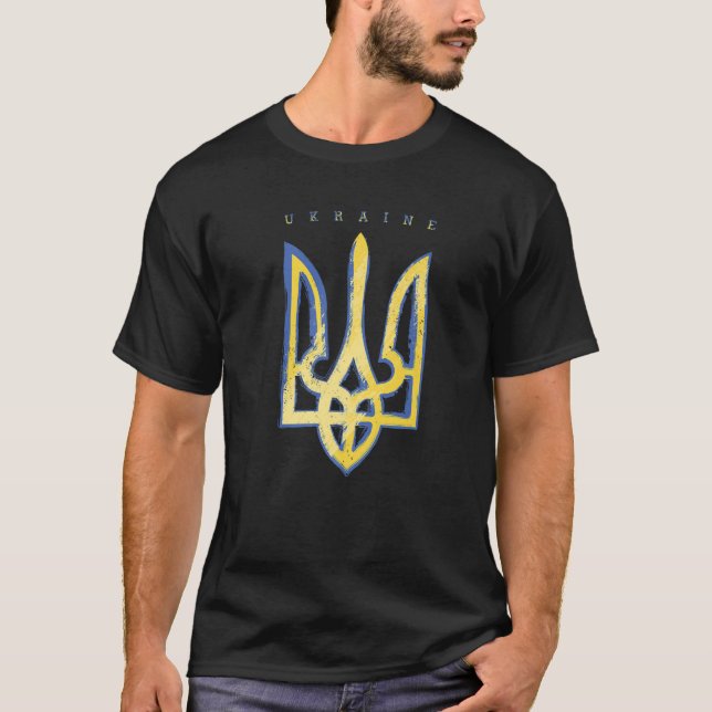 Pro Ukraine Support Flag Symbol ukrainischer Präsi T-Shirt (Vorderseite)