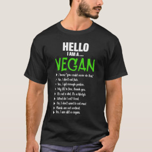 Pro Veganer Aktivismus Gym Athlete Hallo Ich bin e T-Shirt