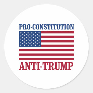 Pro-Verfassung Anti-Trump - Anti-Trump - Runder Aufkleber