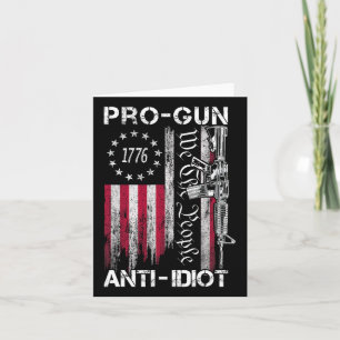 Pro-Waffen Anti-Idioten-Shirt Vintage-USA-Flagge 2 Karte