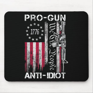 Pro-Waffen Anti-Idioten-Shirt Vintage-USA-Flagge 2 Mousepad