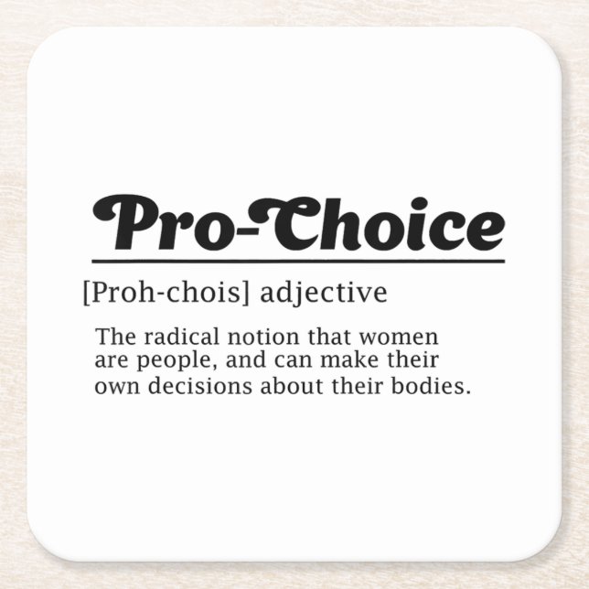 Pro-wahl, Frauen Reproduktionsrechte, Abtreibung r Rechteckiger Pappuntersetzer (Vorderseite)