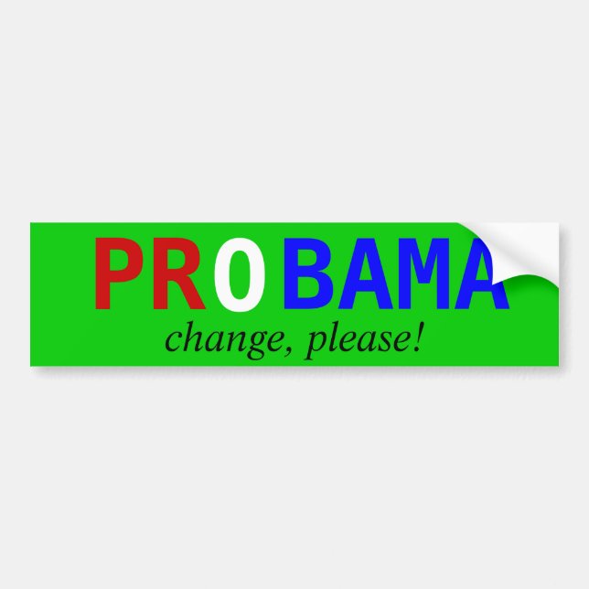 PROBAMA, Änderung, bitte! Autoaufkleber (Vorne)