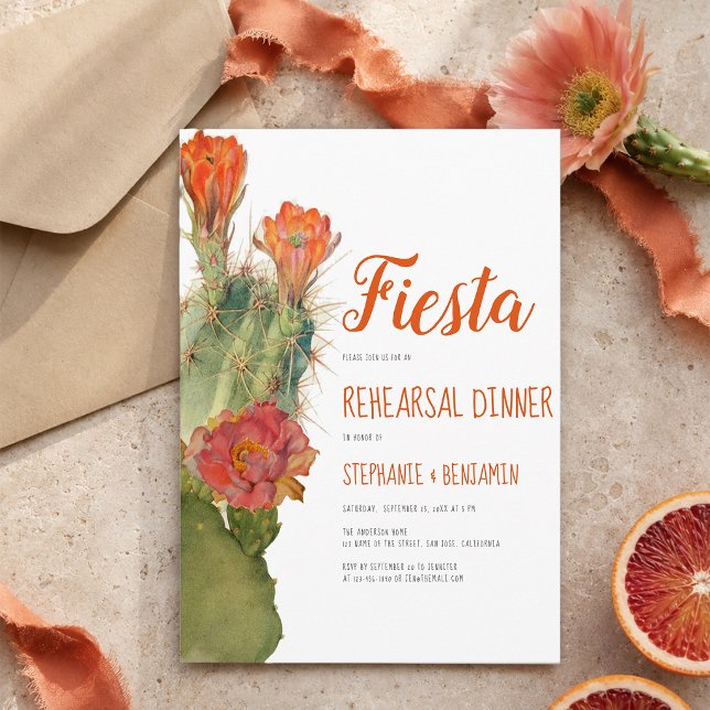 Probe Abendessen Fiesta Cactus Floral Einladung (Von Creator hochgeladen)