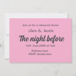 Probe Abendessen in der Nacht vor der einfachen mi Einladung