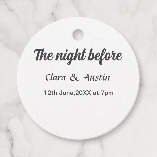 Probe Abendessen in der Nacht vor der einfachen mi Geschenkanhänger (Vorderseite)