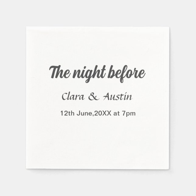 Probe Abendessen in der Nacht vor der einfachen mi Serviette (Vorderseite)