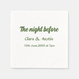 Probe Abendessen in der Nacht vor der einfachen mi Serviette