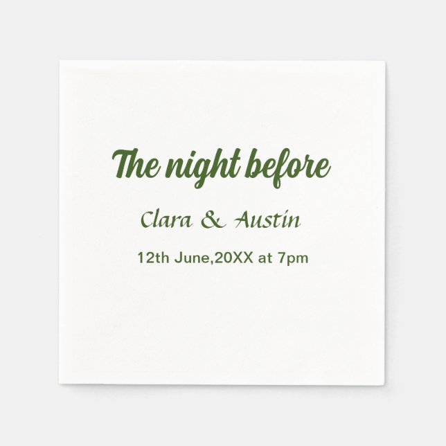 Probe Abendessen in der Nacht vor der einfachen mi Serviette (Vorderseite)