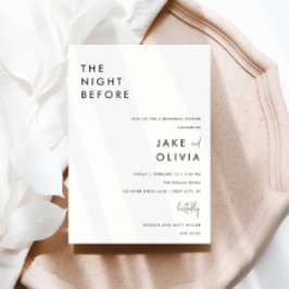 Probe Abendessen in Minimalistischem Schwarz/Weiß  Einladung