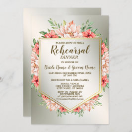 Probe Abendessen Party Peach Orange Florenz Golden Einladung