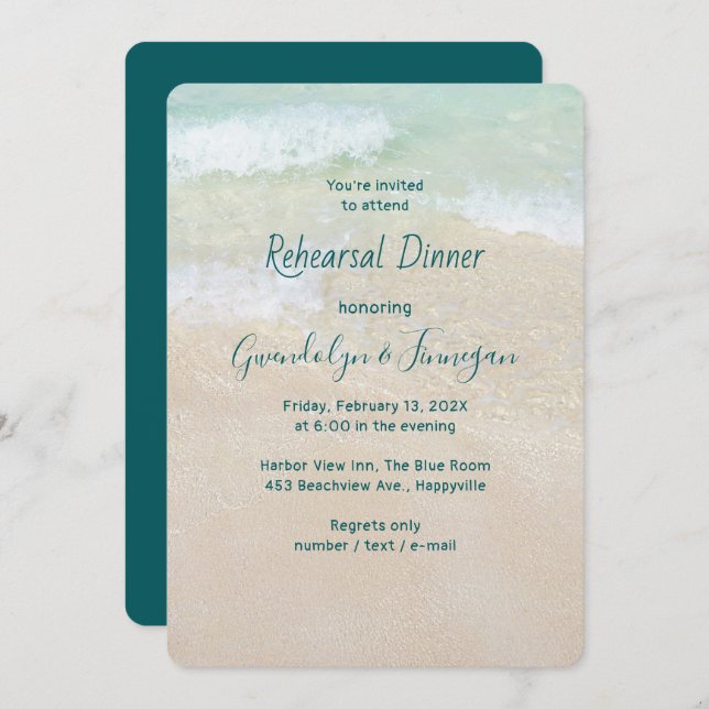 Probe am Meer Einladung (Vorne/Hinten)