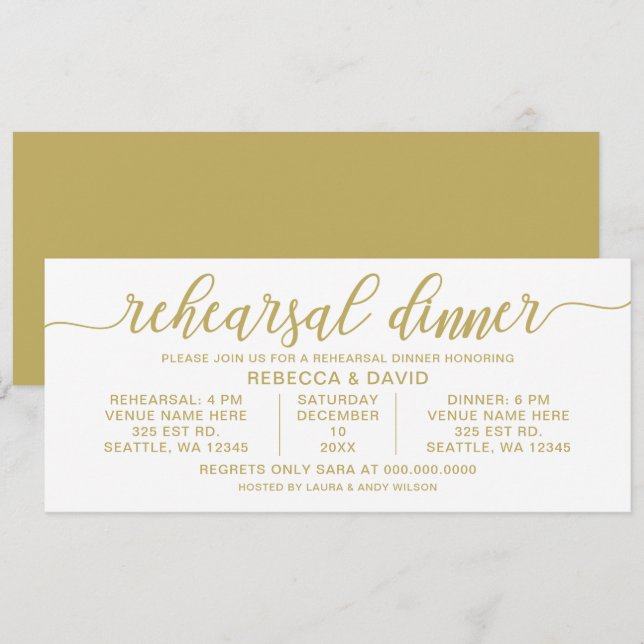 Probe Calligraphie-Dinner Einladung (Vorne/Hinten)