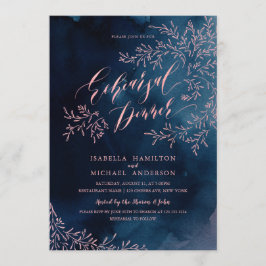 Probe der Navy mit rustikalen Blumenkalligrafien Einladung