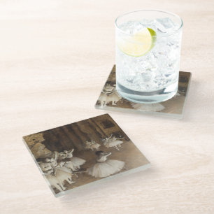 Probe des Balletts auf Bühne   Edgar Degas Glasuntersetzer