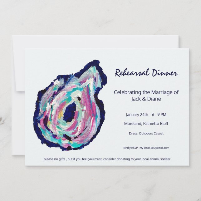 Probe Diiner/Oyster Roast Party Einladung (Vorderseite)