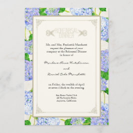 Probe Dinner - Blue Hydrangea Lace Floral Einladung