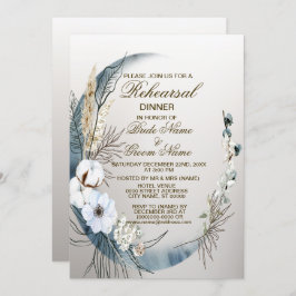 Probe Dinner Boho White Blume Blue Moon Party Einladung