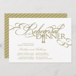 Probe Dinner Classic Scrolls Hochzeit Einladung