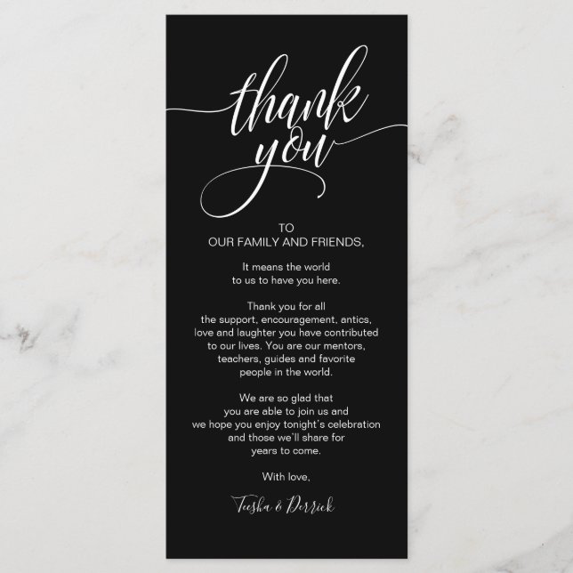 Probe Dinner Danke, dass Sie die Karte setzen (Vorderseite)