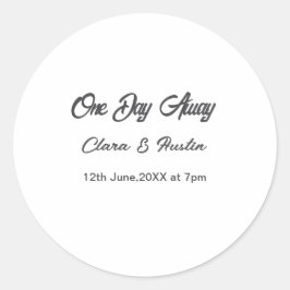 Probe Dinner Einen Tag vor dem Namen da Runder Aufkleber