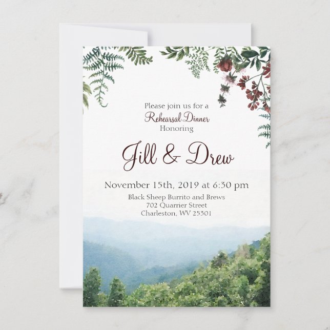 Probe Dinner Einladung - Hochzeit im Herbst (Vorderseite)