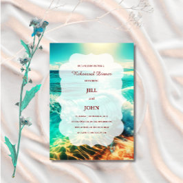 Probe-Dinner-Einladung Strand Ozean Hochzeit Einladung