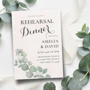 Probe Dinner Eukalyptus Green & Orange Einladung