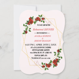 Probe Dinner Gold Glitzer Rote Flora Einladung