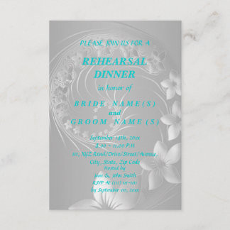 Probe Dinner - Graue Abstrakte Blume Einladung