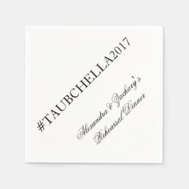 Probe Dinner Hashtag Napkins Schwarz-Weiß Serviette