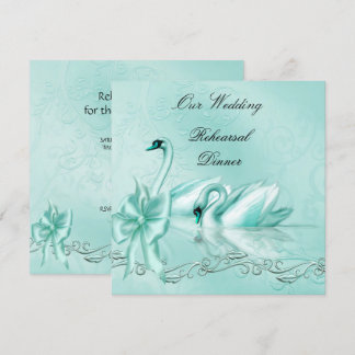 Probe Dinner Hochzeit Aquamarin Einladung