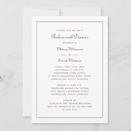 Probe Dinner Hochzeit Elegantes Burgundy Script Einladung