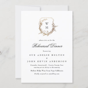 Probe-Dinner mit schwarzem Wappen Einladung