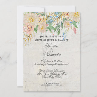 Probe Dinner Modernes Aquarell Blumenmarmor Einladung