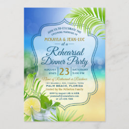 Probe Dinner Party Beach Wedding Mojito Palm Einladung