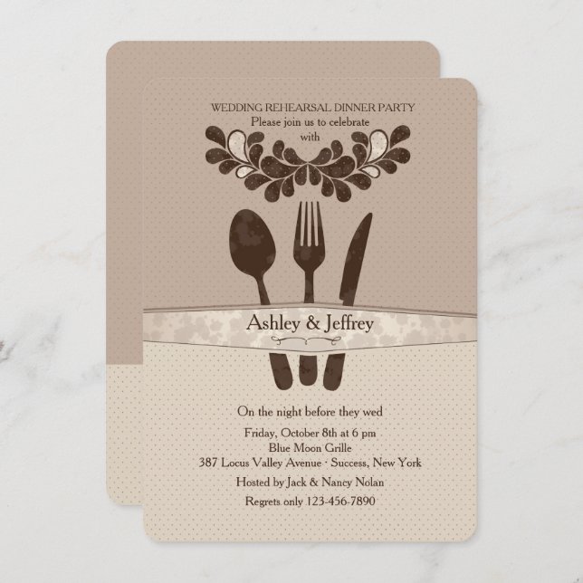 Probe Dinner Party Einladung (Vorne/Hinten)