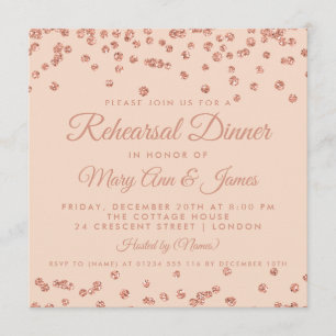 Probe Dinner Rose Gold Glitzer Confetta Pinakothek Einladung