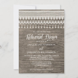 Probe Dinner Rustikale Holzzaun Spitzen Typografie Einladung