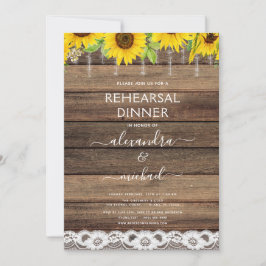 Probe Dinner Rustikale Sonnenblume Bauernhof Einladung